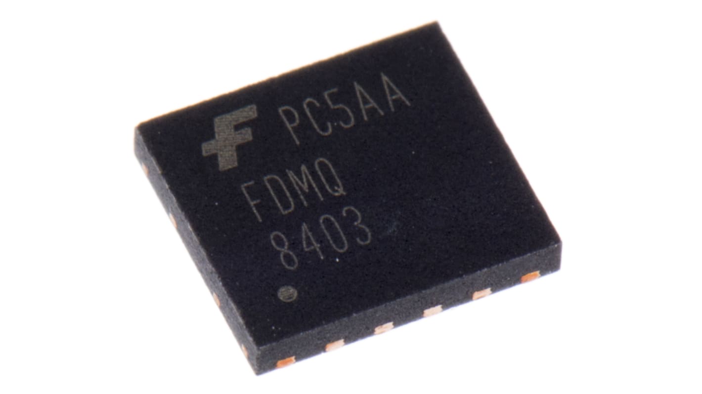 Quad N-Channel MOSFET, 9 A, 100 V, 12-Pin MLP onsemi FDMQ8403