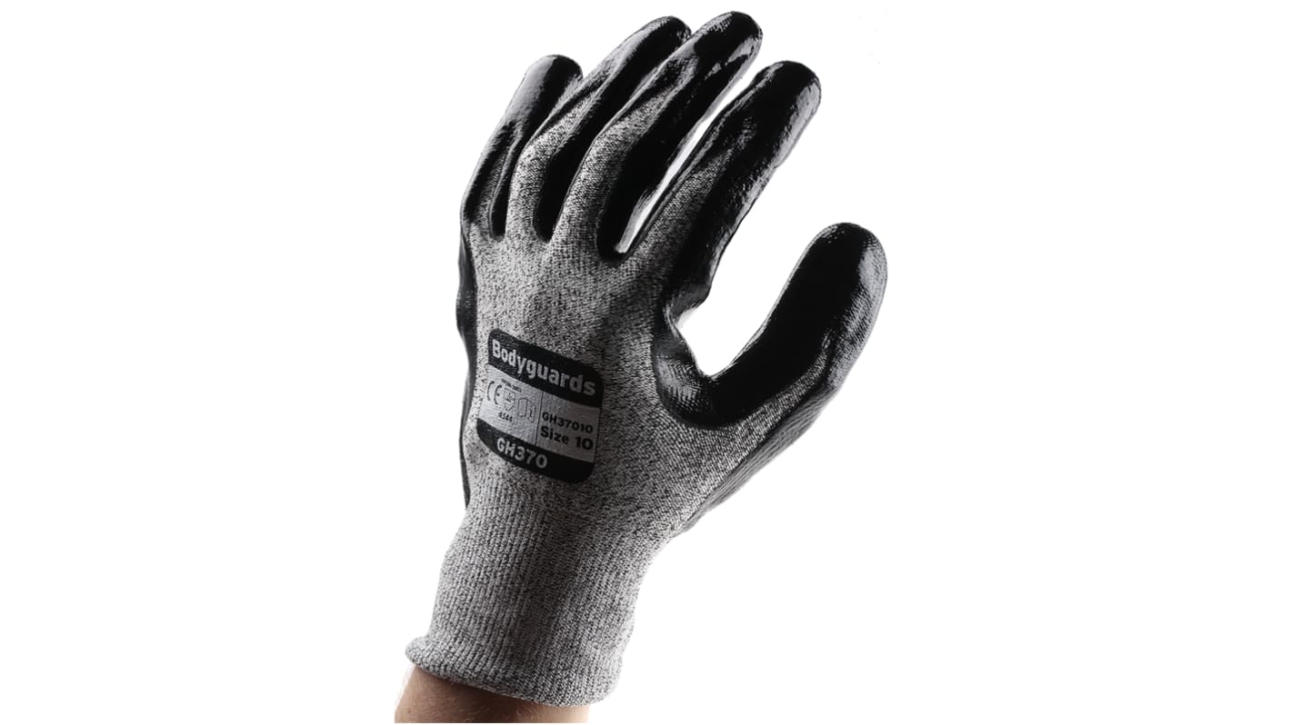 Guantes de trabajo de Nitrilo Gris Polyco Healthline serie Matrix, talla 10, con recubrimiento de Espuma de nitrilo