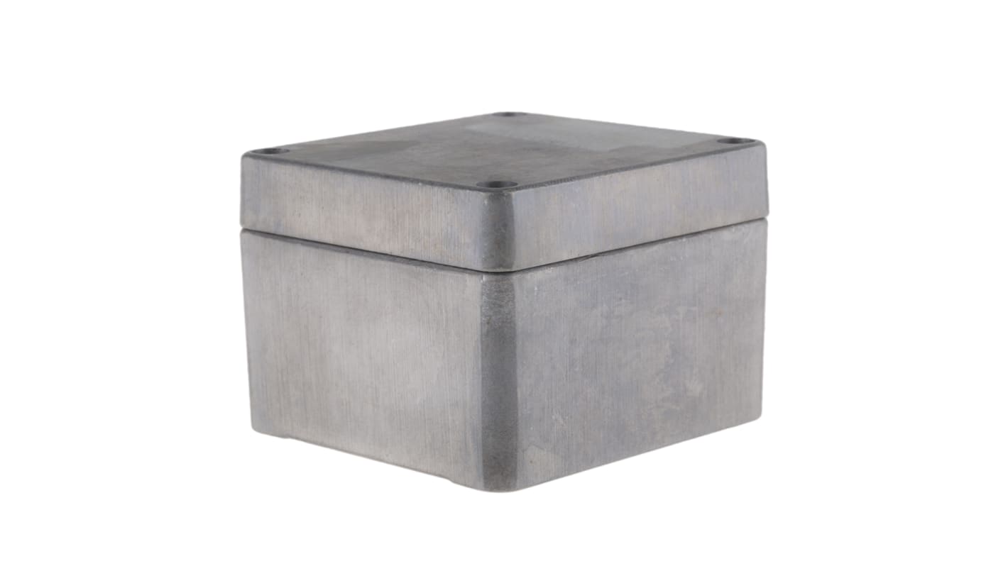 RS PRO Silver Die Cast Aluminium Enclosure, IP66, Silver Lid, 75 x 80 x 57mm