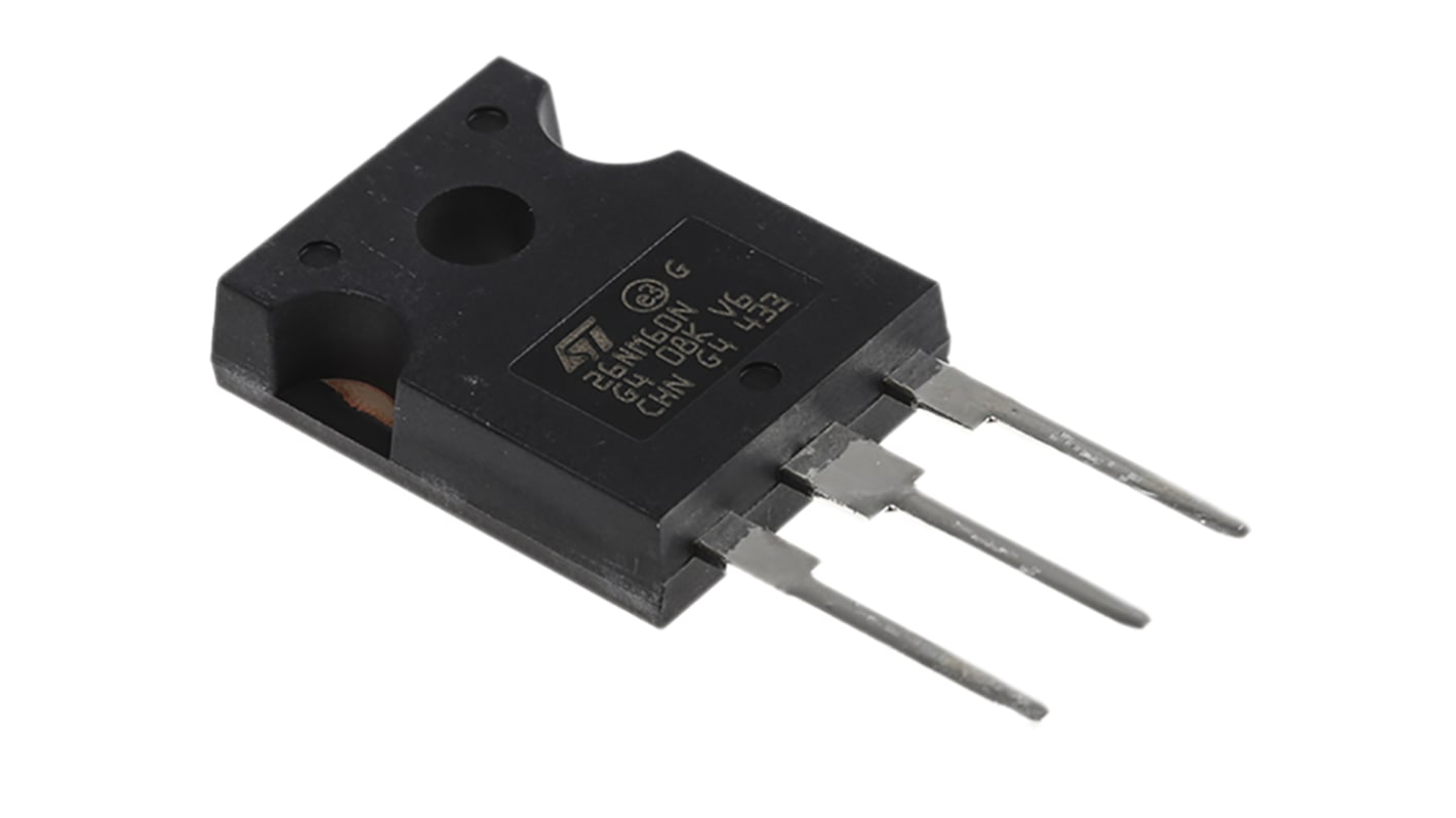 MOSFET STMicroelectronics STW26NM60N, VDSS 600 V, ID 20 A, TO-247 de 3 pines, , config. Simple