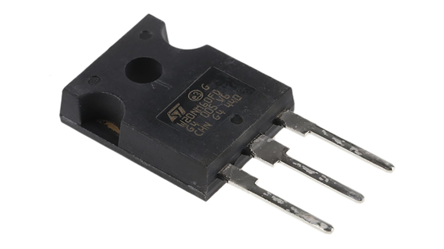 MOSFET STMicroelectronics, canale N, 290 mΩ, 20 A, TO-247, Su foro