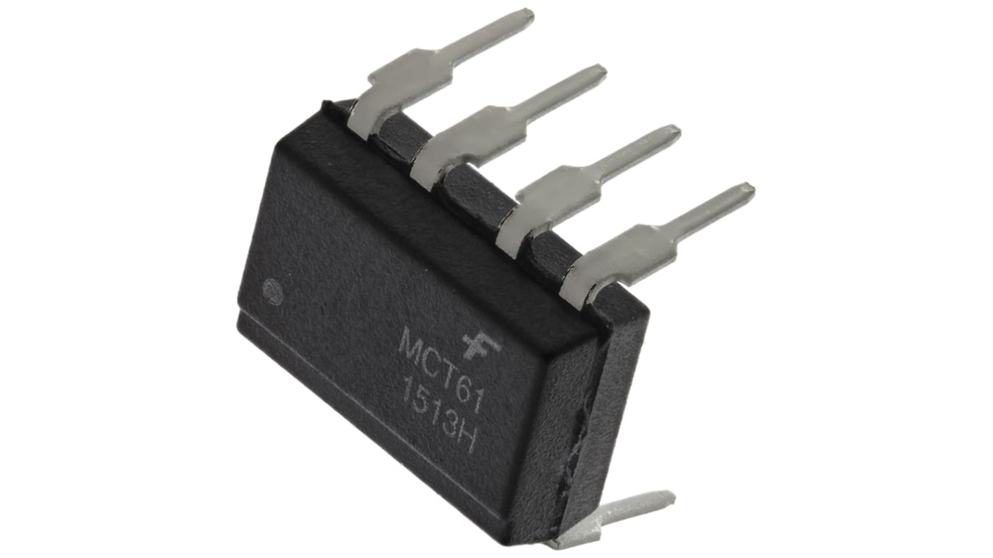 Optoacoplador onsemi MCT de 2 canales, Vf= 1.5V, Viso= 5000 V ac, IN. DC, OUT. Transistor, mont. pasante, encapsulado