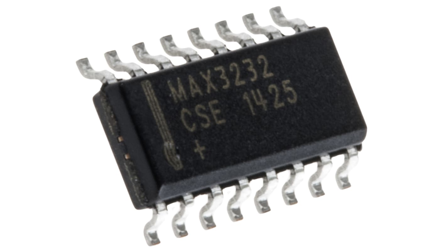 Maxim Integrated MAX3232CSE+, Line Transceiver, RS-232 2-TX 2-RX 2-TRX, 3 → 5.5 V, 16-Pin SOIC