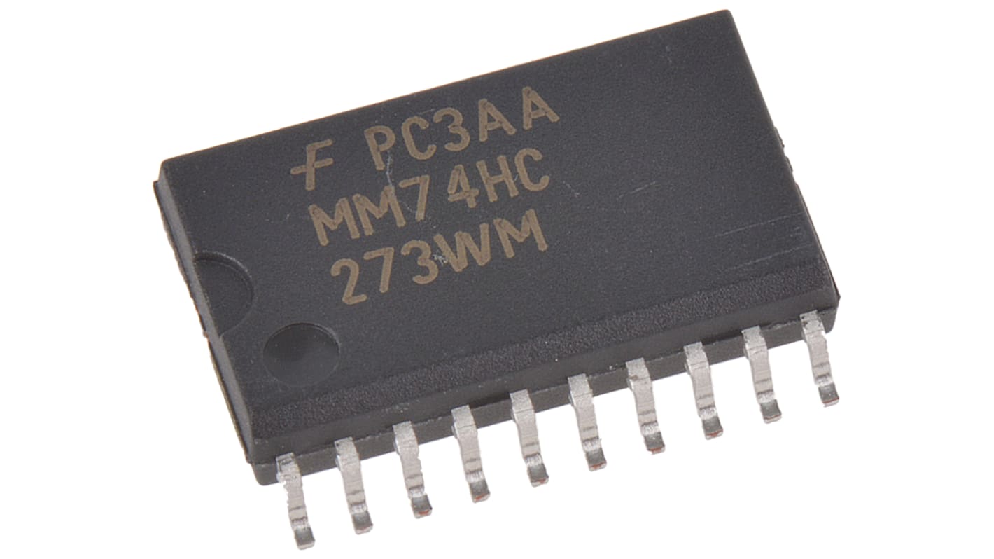 onsemi MM74HC273WMX Octal D Type Flip Flop IC, LSTTL, 20-Pin SOIC