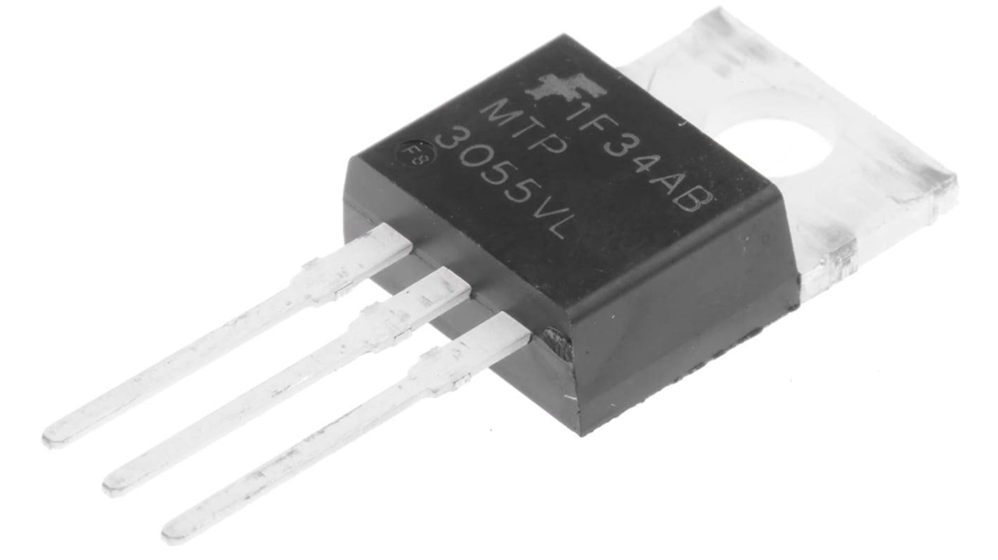 MOSFET onsemi MTP3055VL, VDSS 60 V, ID 12 A, TO-220 de 3 pines, , config. Simple