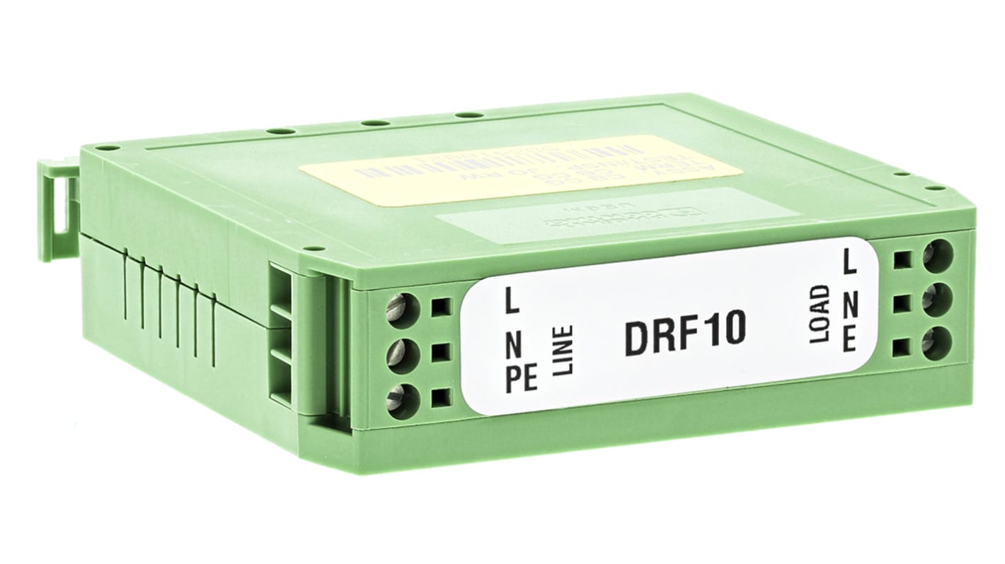 Deltron, DRF 10A 250 V ac 440Hz, DIN Rail EMI Filter, Screw, Single Phase