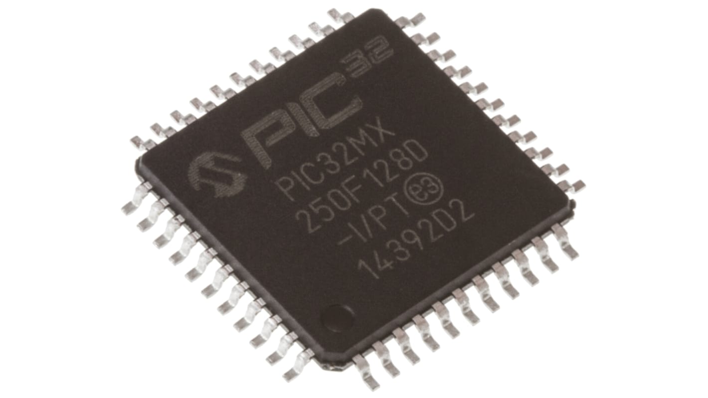 Microcontrollore Microchip, PIC, TQFP, PIC32MX, 44 Pin, Montaggio superficiale, 32bit, 40MHz