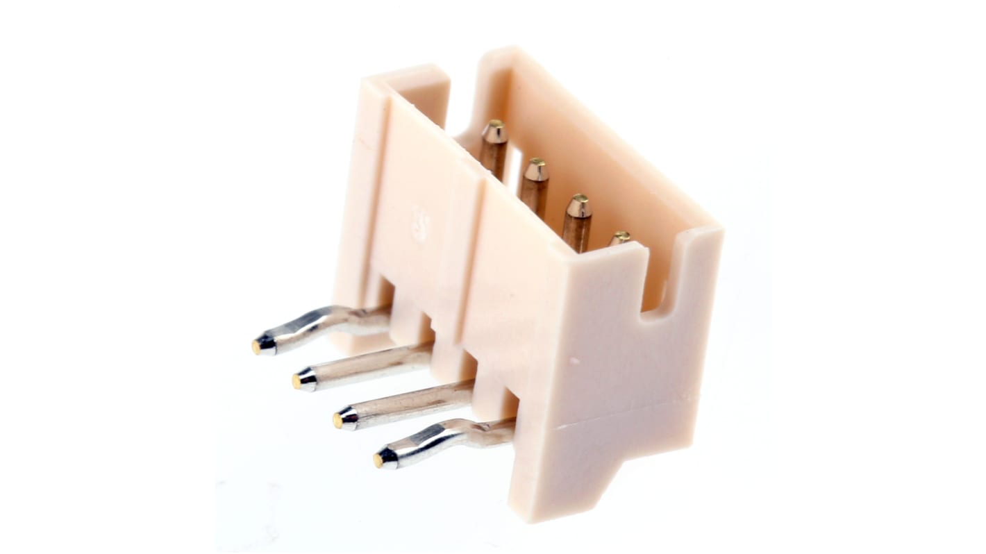 JST ZH Leiterplatten-Stiftleiste gewinkelt, 4-polig / 1-reihig, Raster 1.5mm, Kabel-Platine, Lötanschluss-Anschluss,