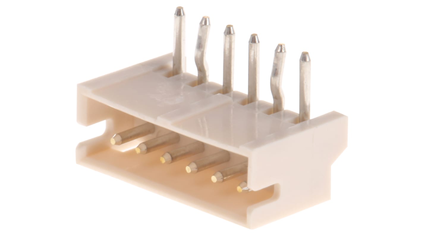 Conector macho para PCB Ángulo de 90° JST serie ZH de 6 vías, 1 fila, paso 1.5mm, para soldar, Montaje en orificio