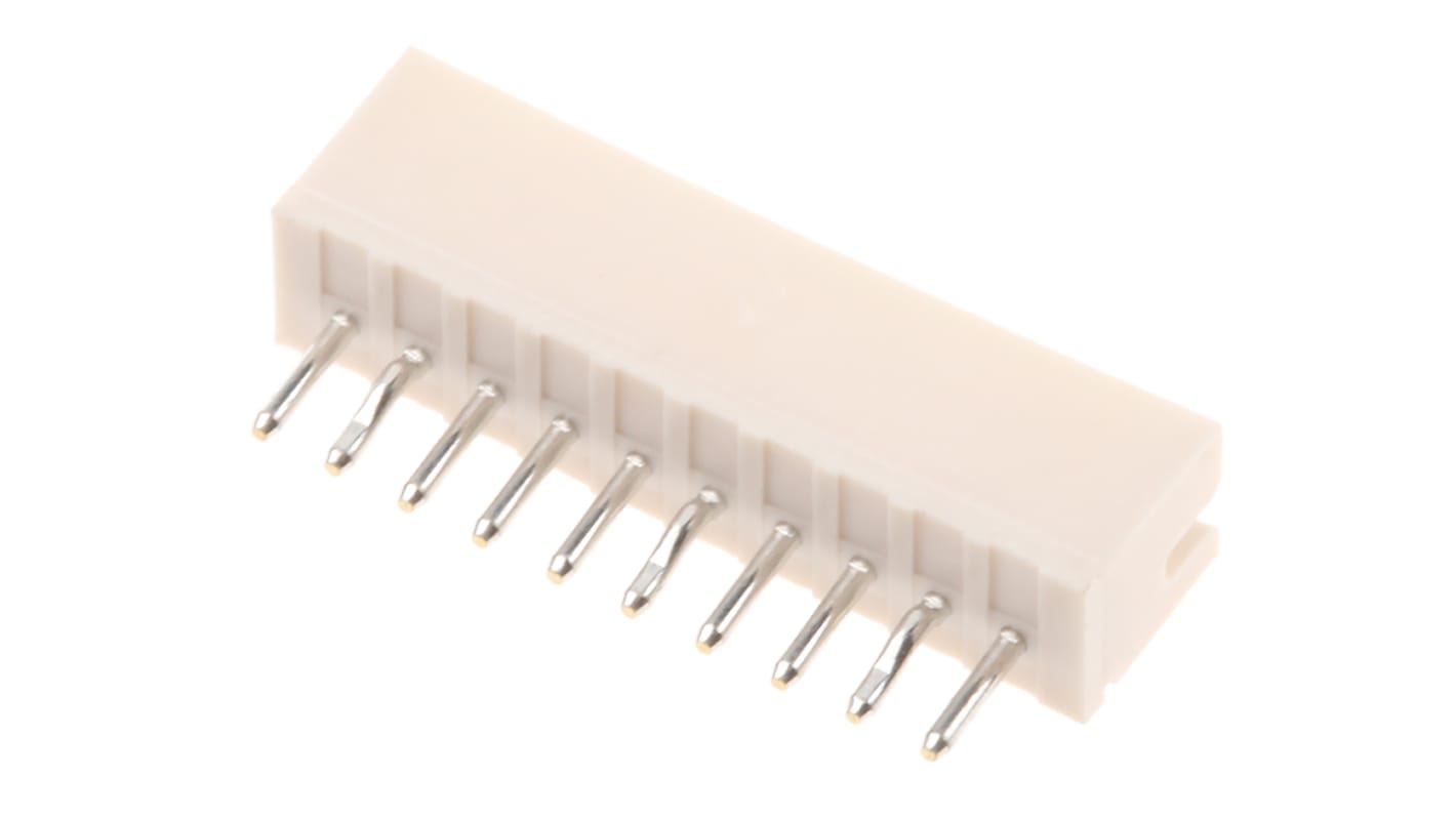 JST ZH Series Top Entry Through Hole PCB Header, 10 Contact(s), 1.5mm Pitch, 1 Row(s), Shrouded