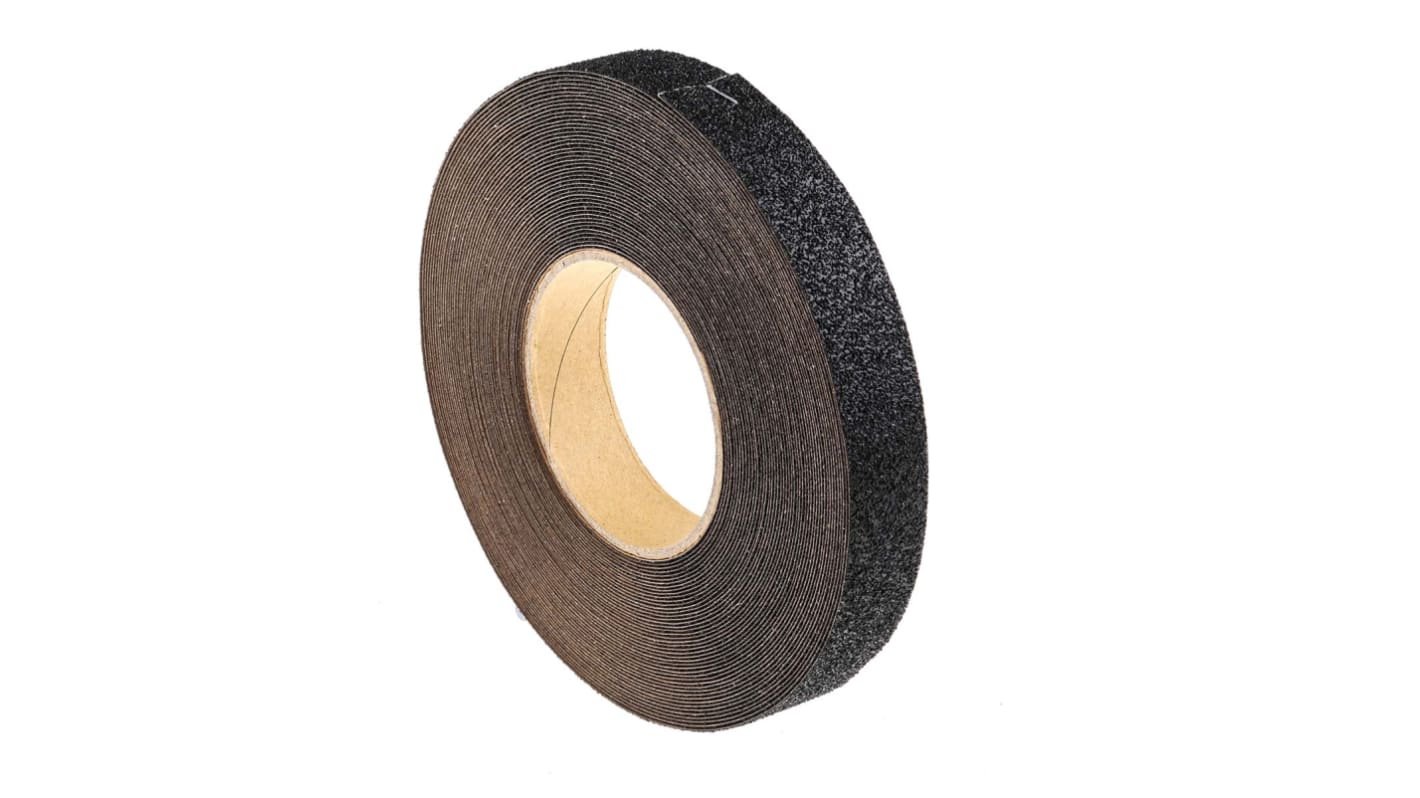 RS PRO Black Polypropylene 18.3m Hazard Tape, 1.05mm Thickness