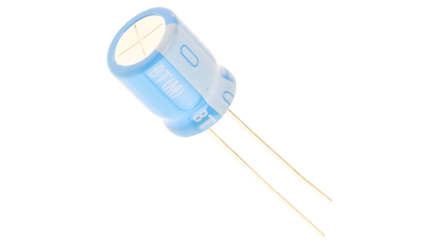 Nichicon 47μF Aluminium Electrolytic Capacitor 63V dc, Radial, Through Hole - UBT1J470MPD8