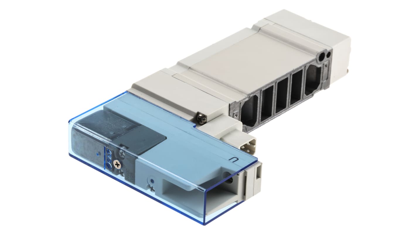 Elettrovalvola pneumatica di controllo pilotata SMC, funzione 5/2, azionamento Pilota/Pilota, 24V cc