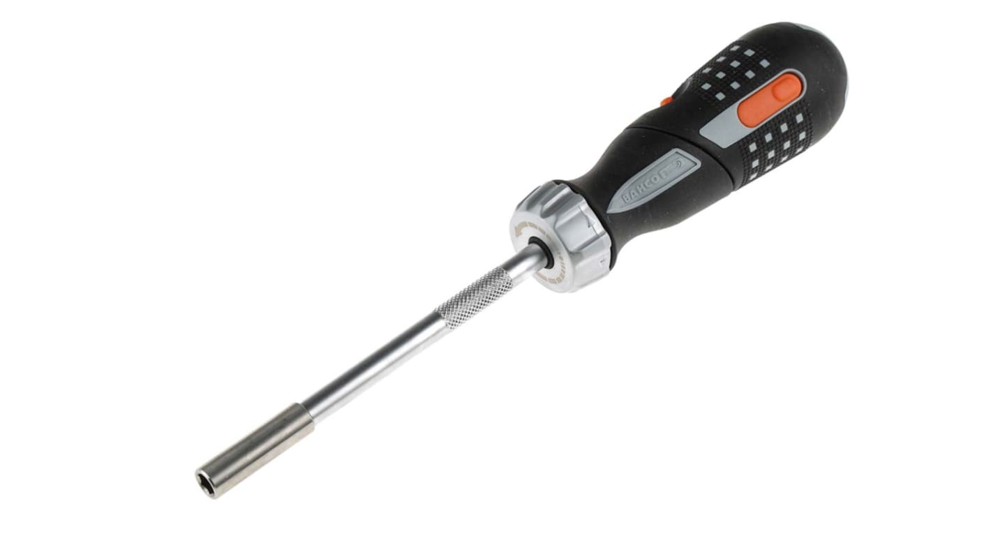 808050P Bahco 1/4 in Hexagon Hexagon Ratchet Screwdriver, 260 mm