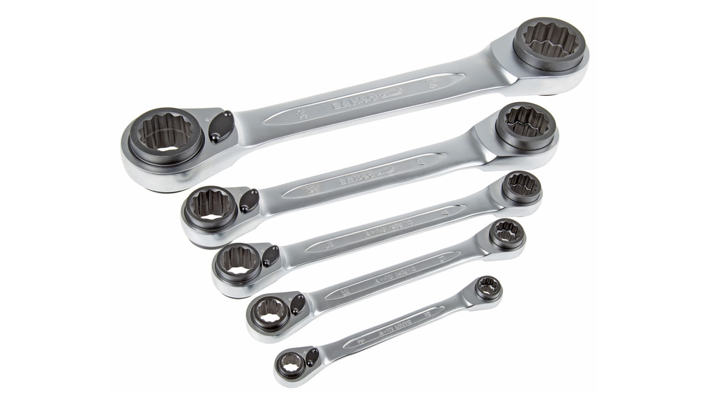 Bahco S4RM Series 5-Piece Spanner Set, 8 x 9 → 34 x 36 mm