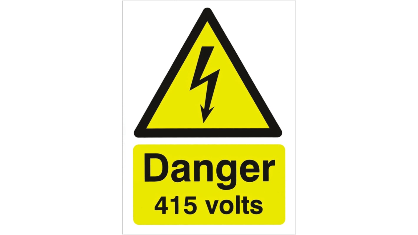 RS PRO Gefahren-Warnschild, PP – Steifer Kunststoff 'Gefahr durch Elektrizität', 210 mm x 148mm