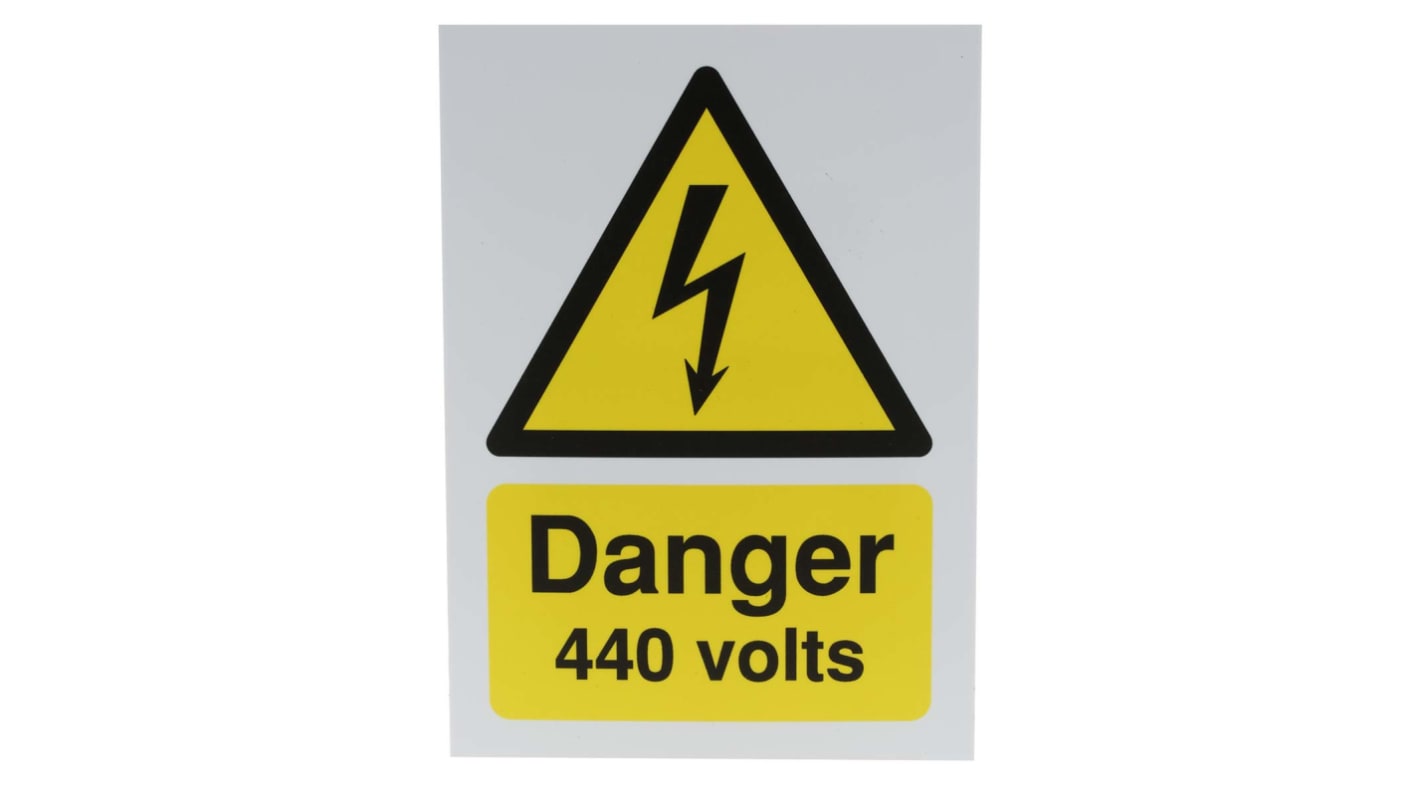 RS PRO Electrical Hazard Warning Sign (English, French) RS