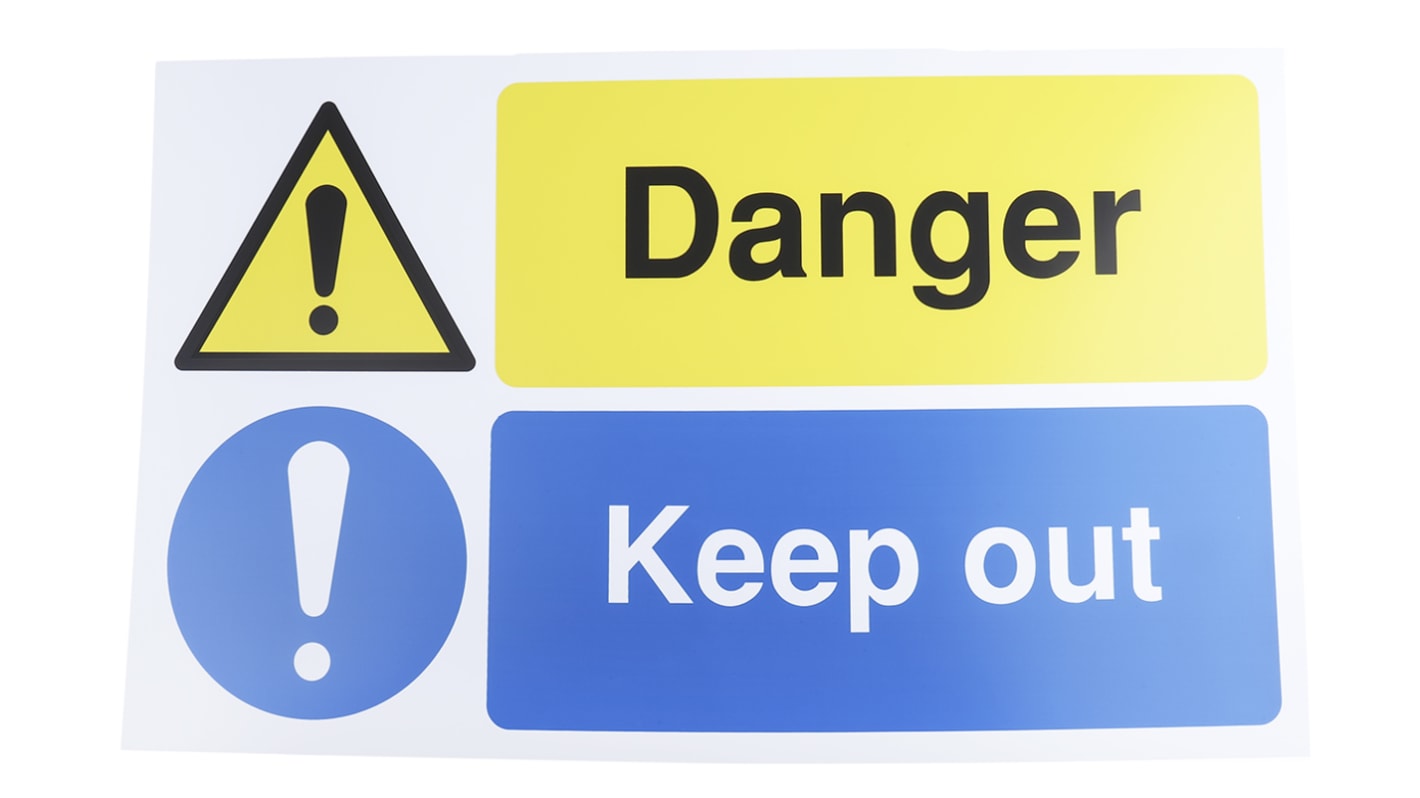 RS PRO Hazard Warning Sign (English) RS