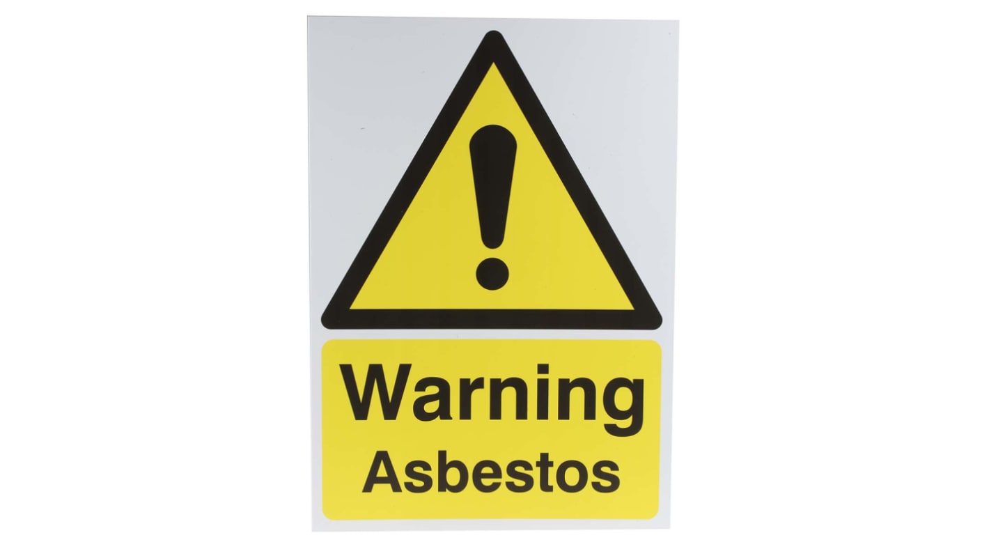 RS PRO 危険警告ラベル Warning Asbestos 英語語 PP 黒/黄 一般警告 サイン