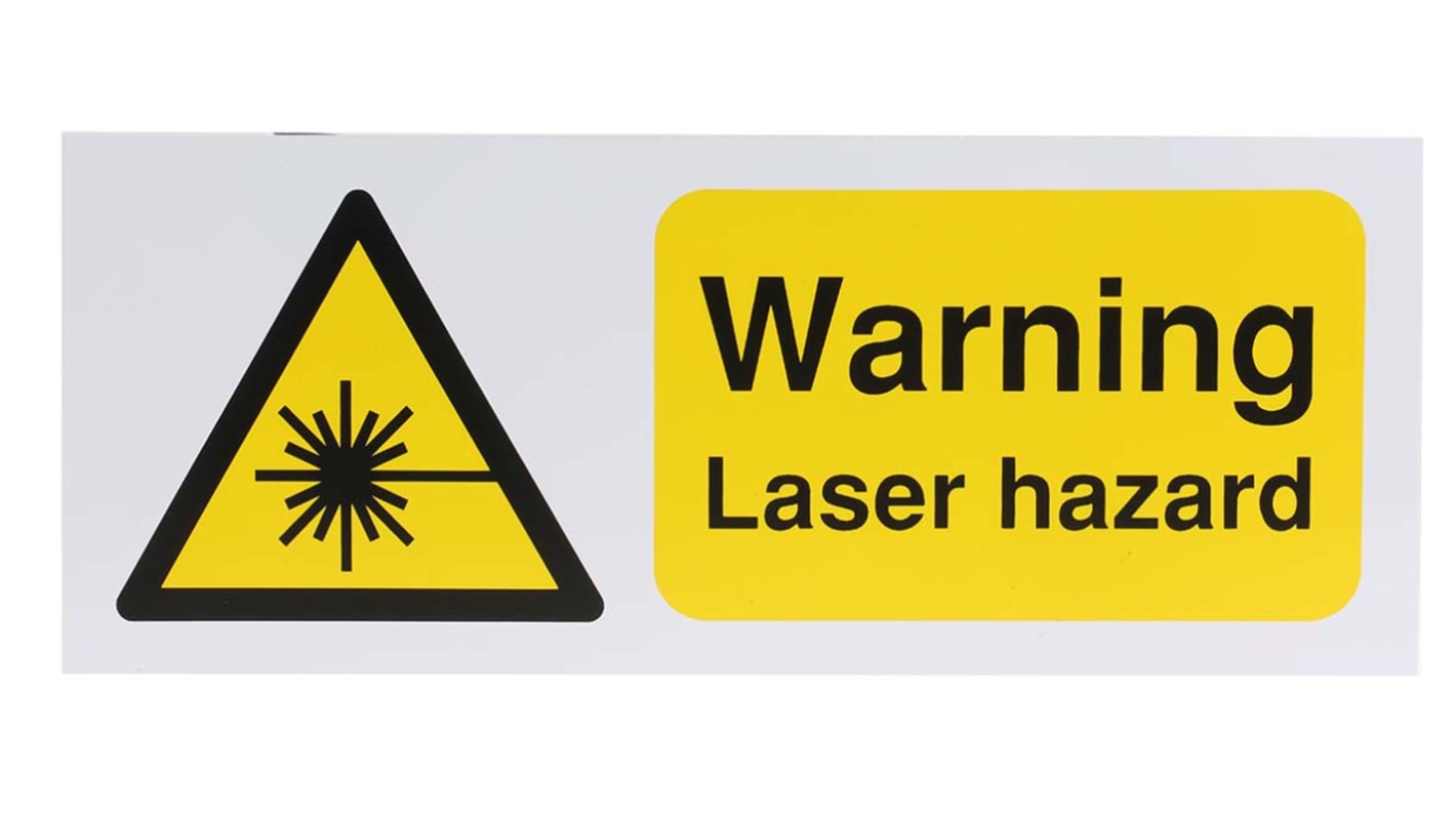 RS Pro 危険警告ラベル Warning Laser HAZARD 英語語 ビニール 黒/黄 サイン