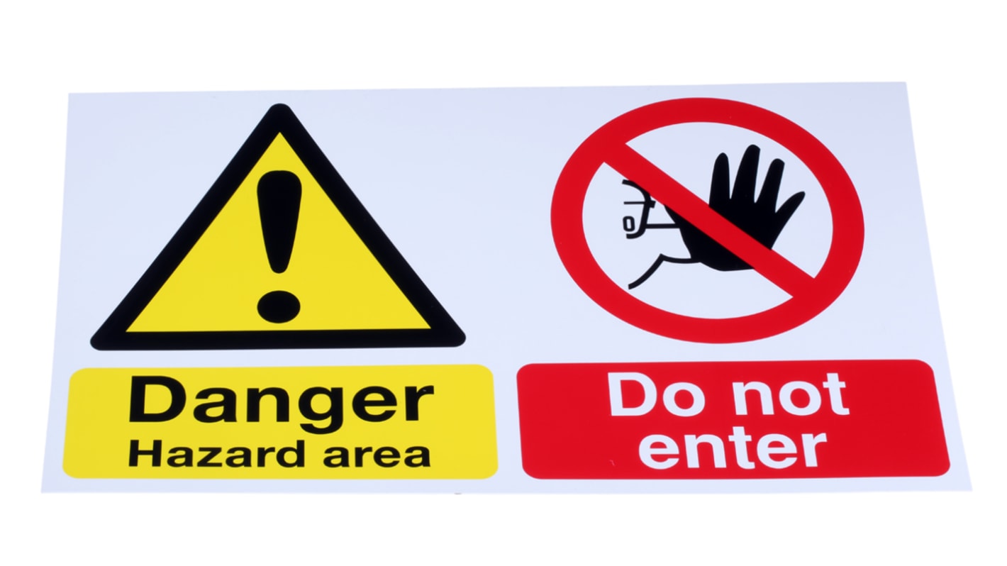 RS PRO 危険警告ラベル Danger Hazard Area Do Not Enter 英語語 PP 黒/赤/白/黄 エリアハザード