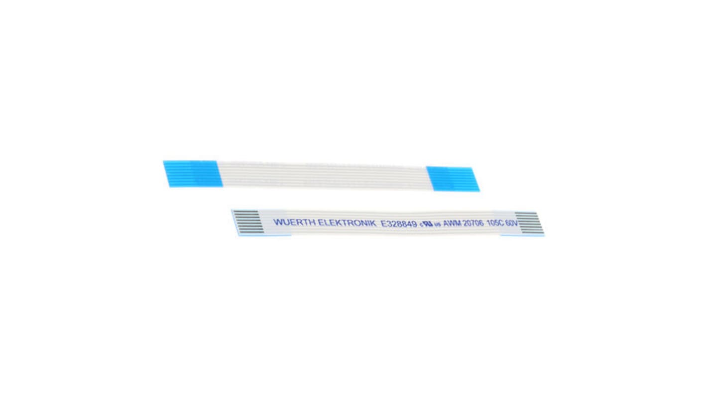 Câbles en nappe Wurth Elektronik 6876 8 voies, pas de 0.5mm, Blanc