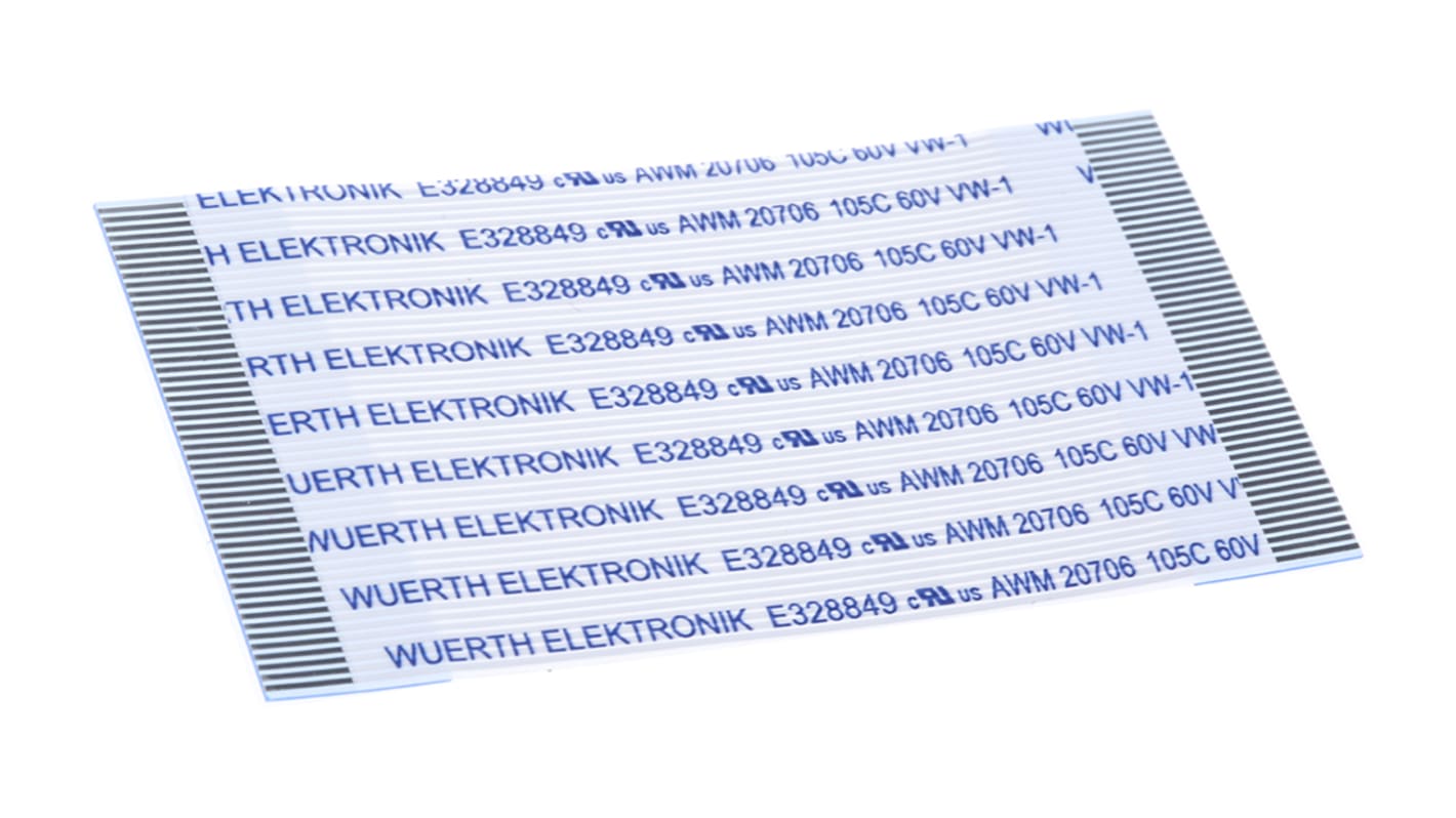Wurth Elektronik 6876 Series FFC Ribbon Cable, 50-Way, 0.5mm Pitch, 50mm Length