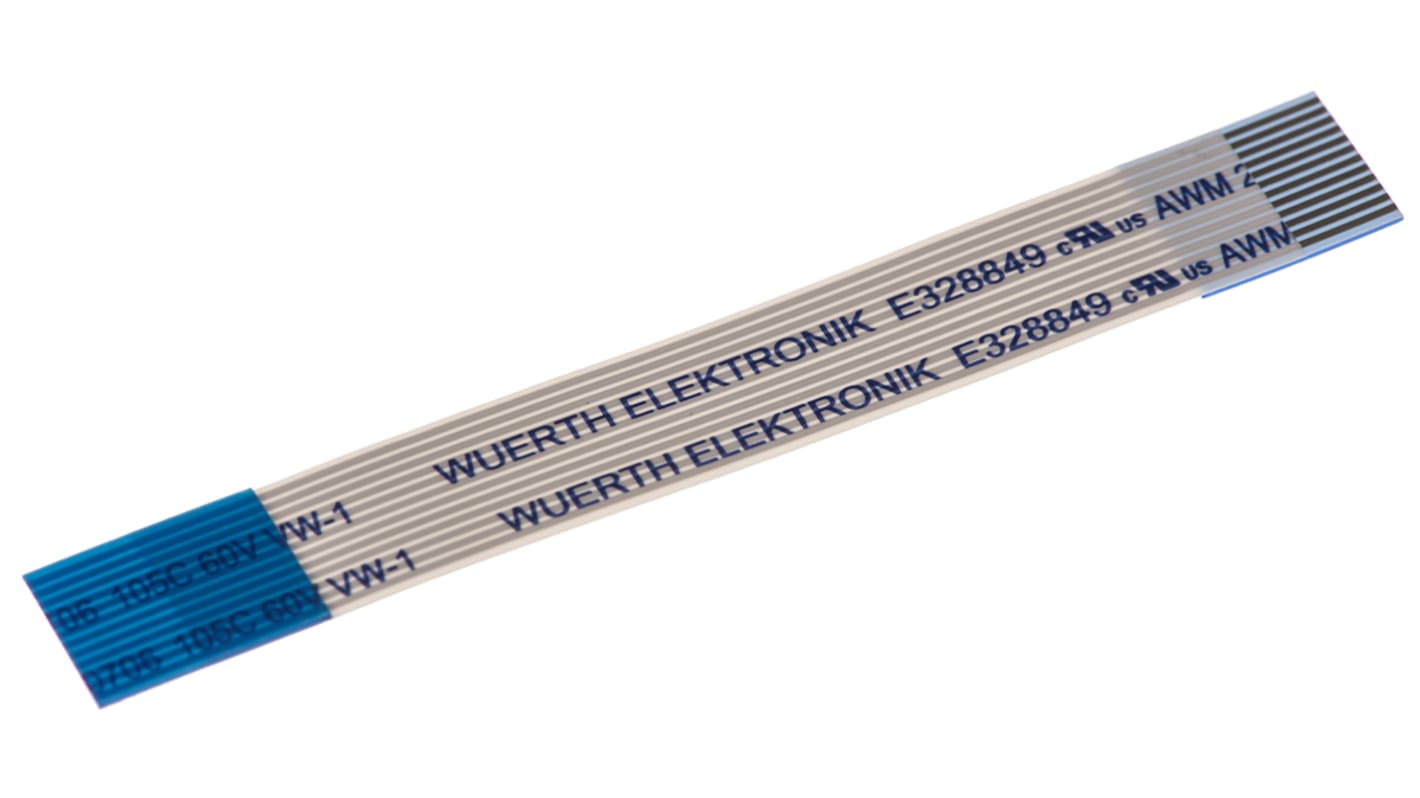 Câbles en nappe Wurth Elektronik 6877 12 voies, pas de 0.5mm, Blanc