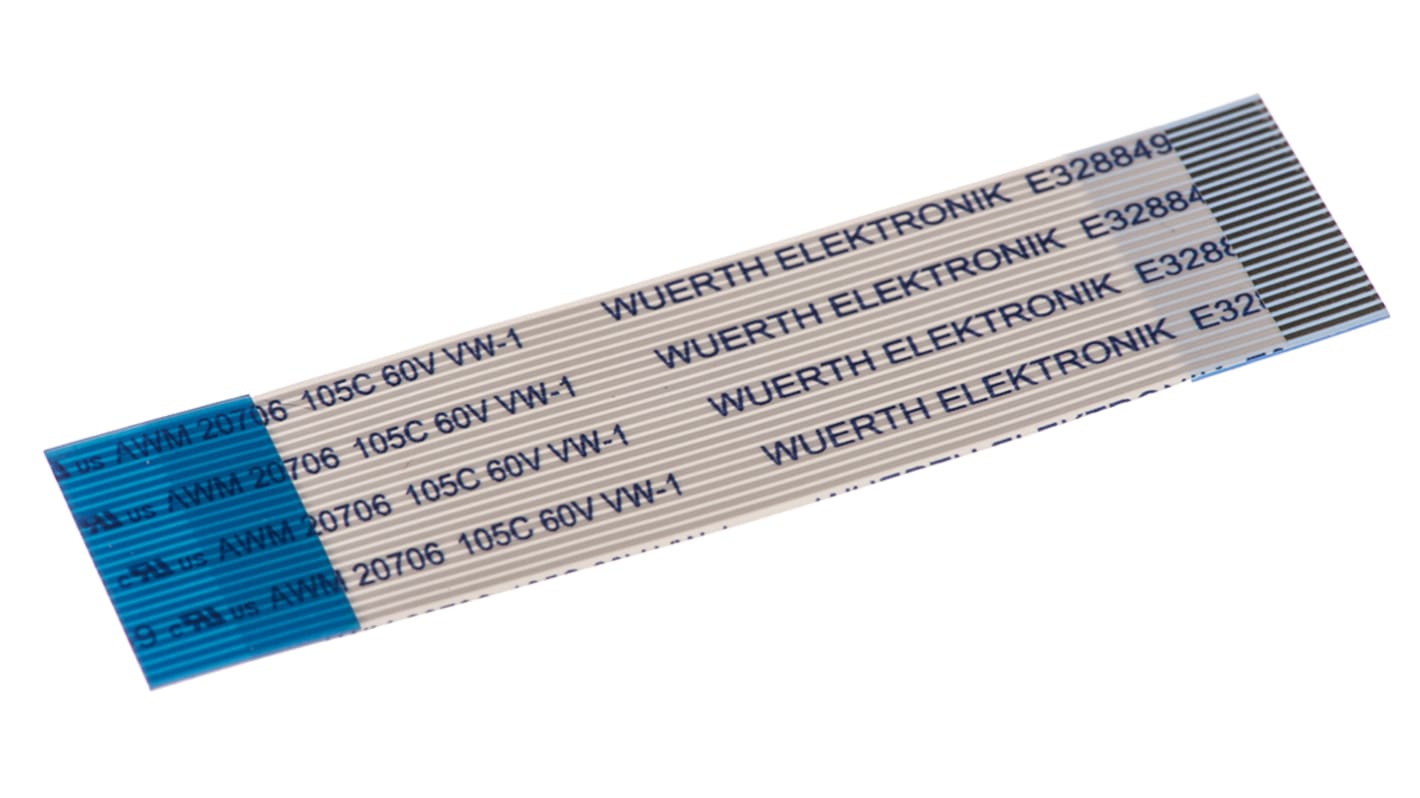 Cable plano FFC Wurth Elektronik 6877 de 24 conductores, paso 0.5mm, long. 50mm, anch. 12,5 mm