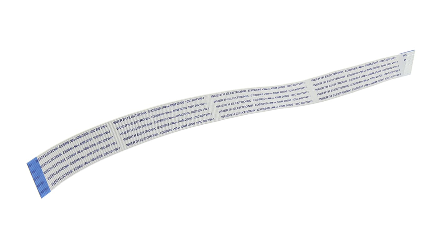 Cable plano FFC Wurth Elektronik 6877 de 30 conductores, paso 0.5mm, long. 200mm, anch. 15,5 mm