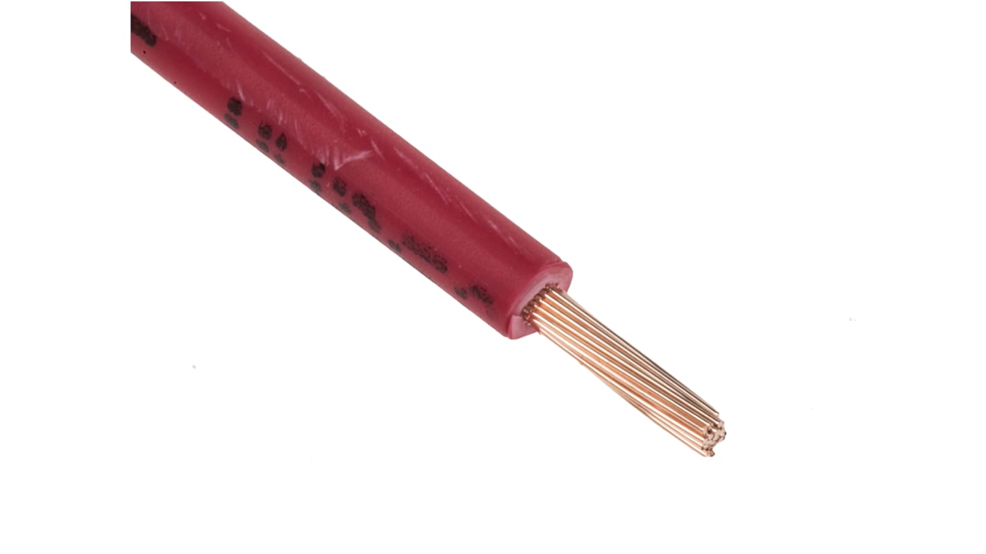 RS PRO Red 1 mm² Hook Up Wire, 17 AWG, 32/0.2 mm, 100m, Zero Halogen ...