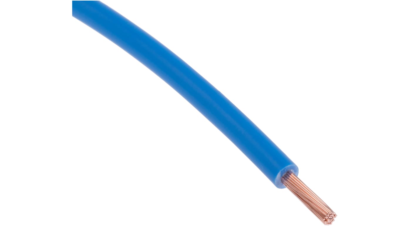 Fils de câblage RS PRO 2491B, 1,5 mm², Bleu, 15 AWG, 100m, 750 V