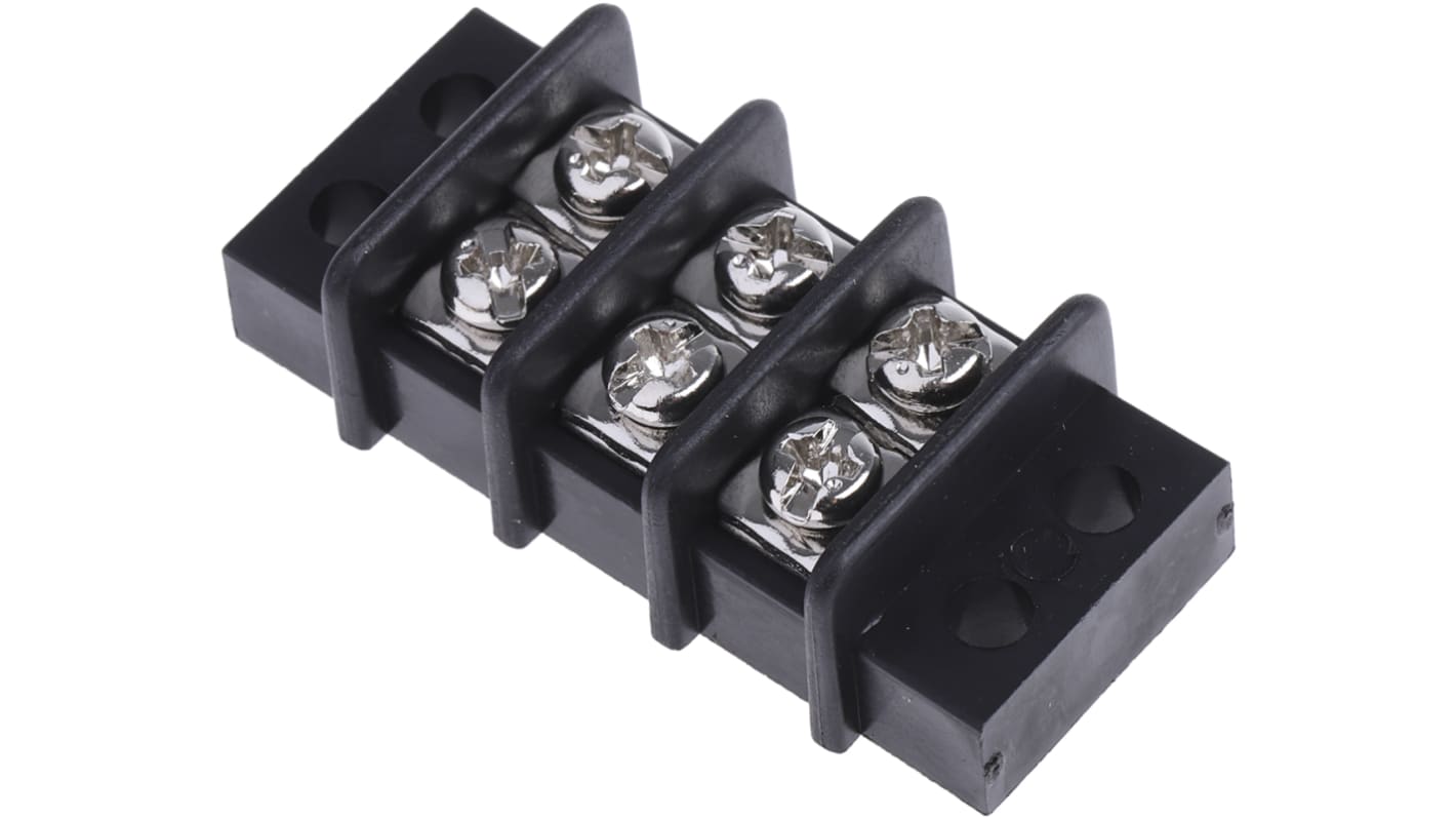 RS PRO Non-Fused Terminal Block, 3-Way, 20A, 12 AWG Wire, Screw Termination