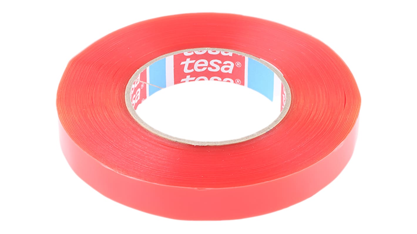 Tesa tesa fix Series 4967 Transparent Double Sided Plastic Tape, 0.16mm Thick, 11.3 N/cm, PET Backing, 19mm x 50m