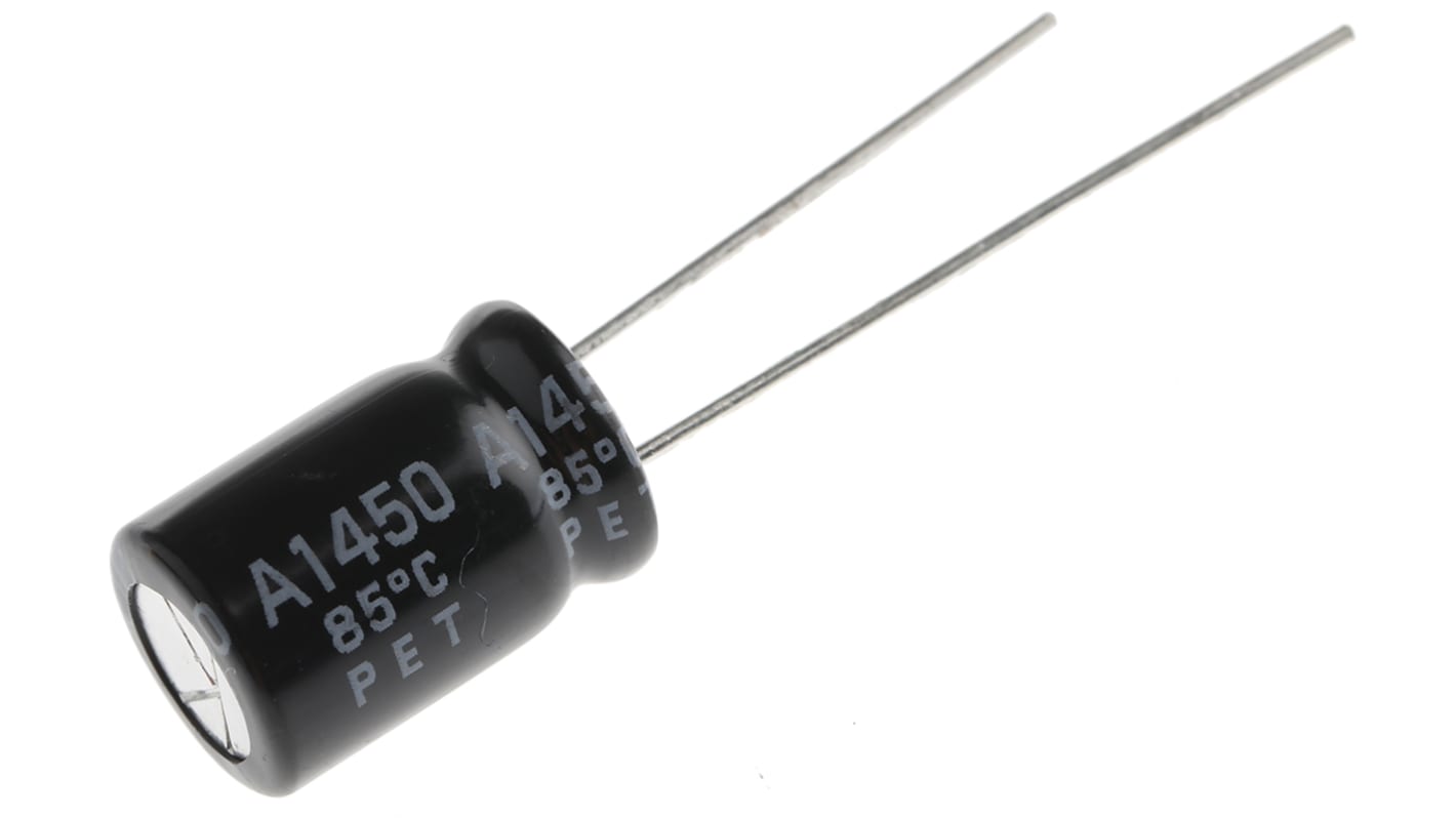 Rubycon PK, THT Aluminium-Elektrolyt Kondensator 100μF ±20% / 50V dc, Ø 8mm x 11.5mm, +85°C