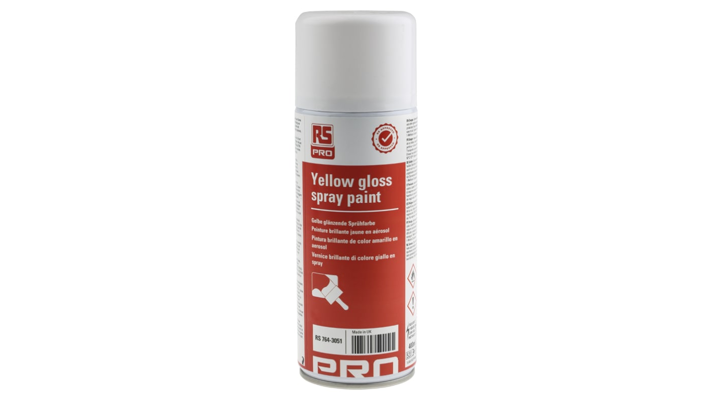 Peinture aérosol RS PRO, Jaune Brillant, 400ml