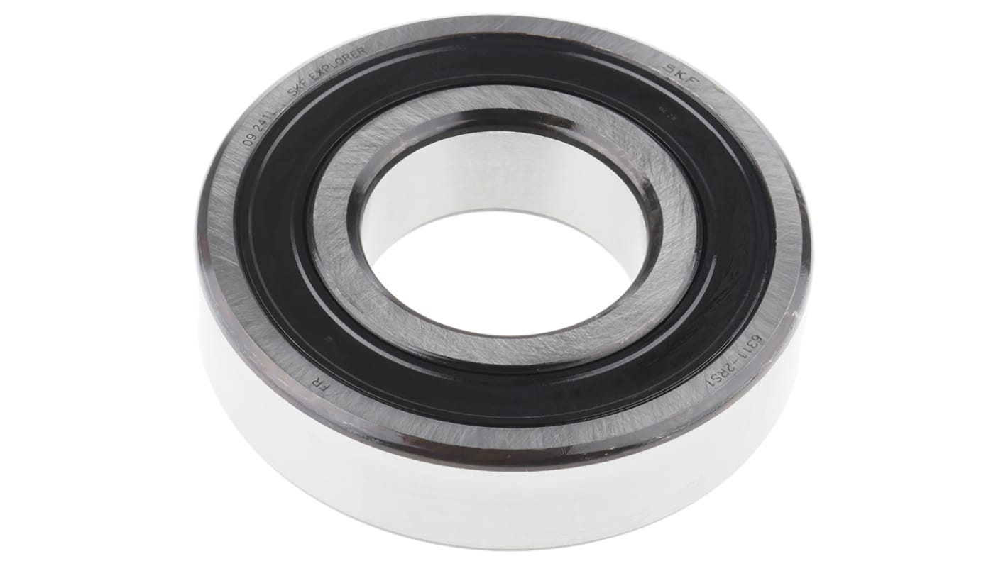 SKF 6311-2RS1 Single Row Deep Groove Ball Bearing- Both Sides Sealed 55mm I.D, 120mm O.D
