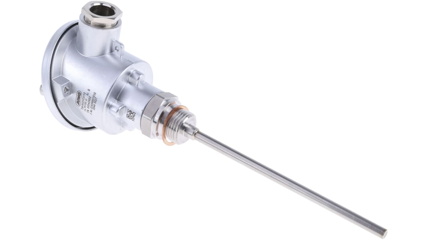 Jumo PT100 Temperature Sensor, 6mm Dia, 150mm Long, +400°C Max