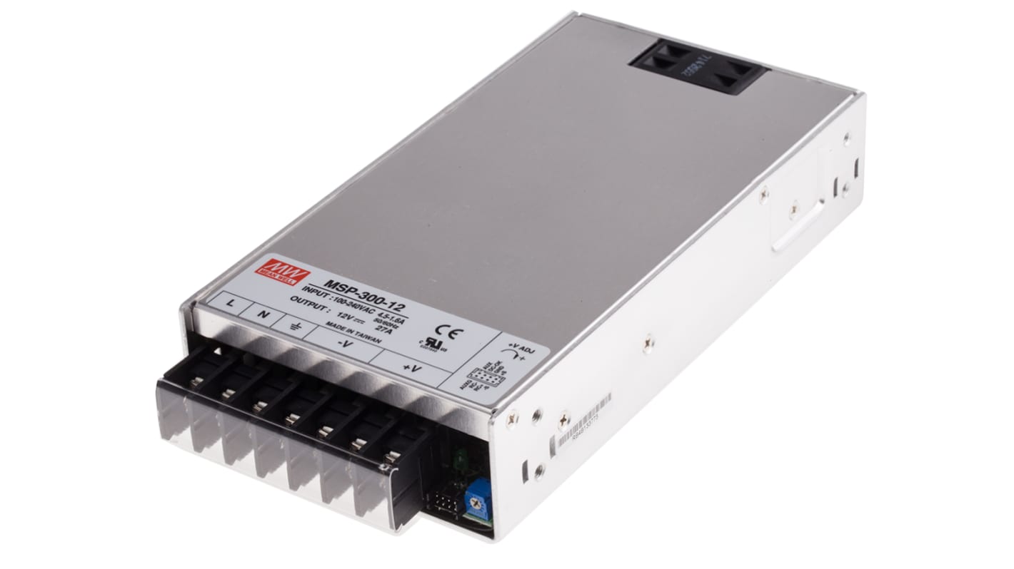 MEAN WELL Switching Power Supply, MSP-300-12, 12V dc, 27A, 324W, 1 Output, 120 → 370 V dc, 85 → 264 V ac