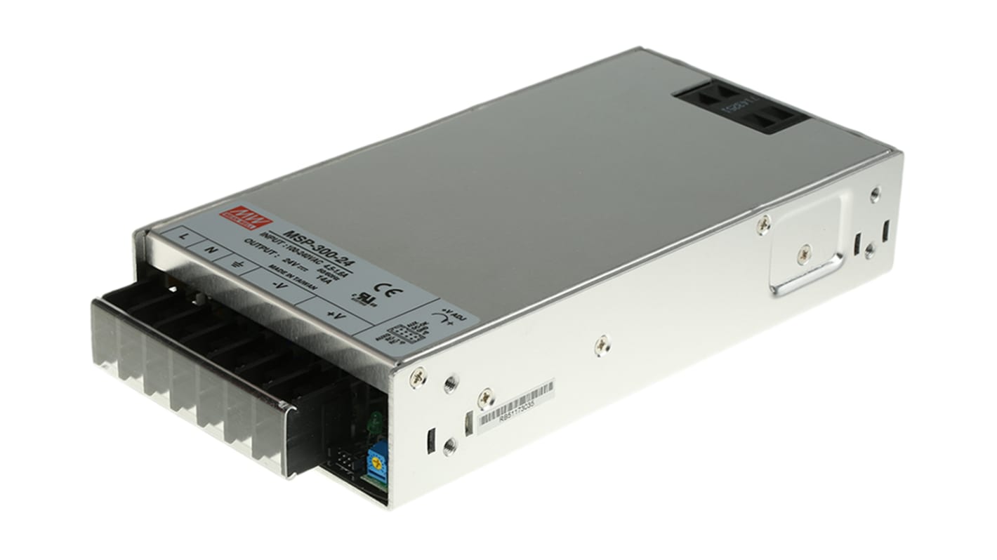 Alimentatore switching MEAN WELL MSP-300-24, 336W, ingresso 120 → 370 V dc, 85 → 264 V ac, uscita 24V cc,