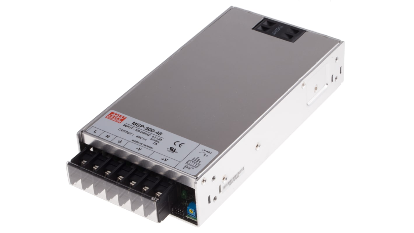 MEAN WELL Switching Power Supply, MSP-300-48, 48V dc, 7A, 336W, 1 Output, 120 → 370 V dc, 85 → 264 V ac