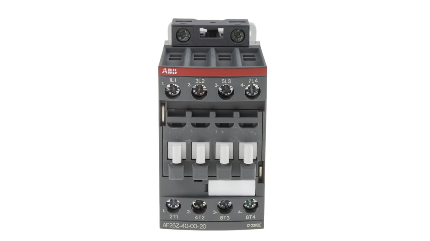 ABB AF Series Contactor, 12 V dc Coil, 4-Pole, 45 A, 11 kW, 4NO, 690 V ac