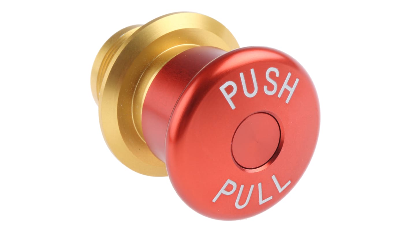 Apem ES1S4 Series Pull Release Emergency Stop Push Button, Panel Mount, 34mm Cutout, 2NC, IP65