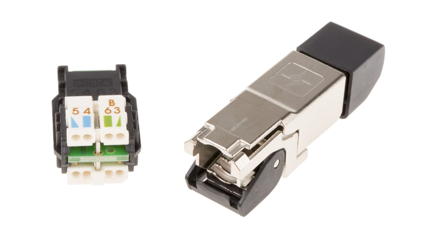 Telegärtner RJ45 csatlakozó 8P8C utas Cat6a, Egyenes, Férfi, MFP8 sorozat J00026A