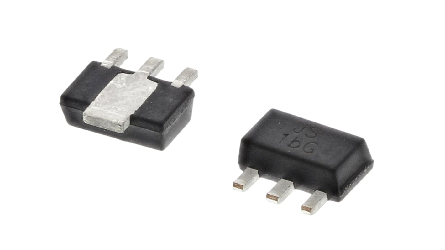 DiodesZetex LDO電圧レギュレータ 600mA 3.3 V 固定出力 3-Pin SOT-89 正