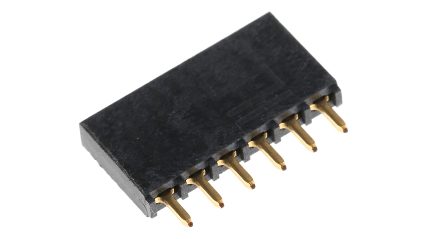 Samtec SSQ Series Straight Through Hole Mount PCB Socket, 6-Contact, 1-Row, 2.54mm Pitch, Solder Termination