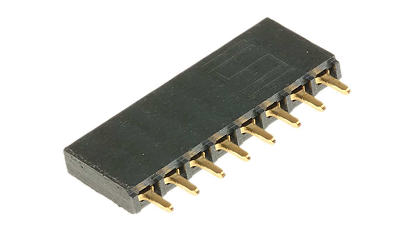 Conector hembra para PCB Samtec serie SSQ, de 8 vías en 1 fila, paso 2.54mm, 550 V, 7.6A, Montaje en orificio pasante,