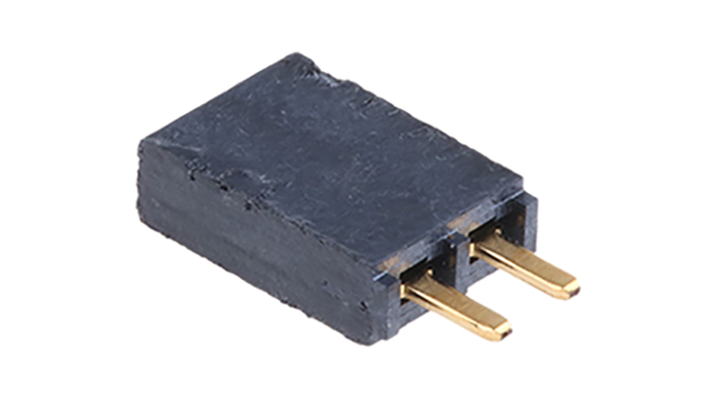 Conector hembra para PCB Samtec serie SSW, de 2 vías en 1 fila, paso 2.54mm, 550 V, 6.9A, Montaje en orificio pasante,