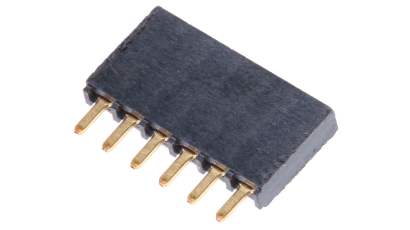 Conector hembra para PCB Samtec serie SSW, de 6 vías en 1 fila, paso 2.54mm, 465 V ac, 4.7A, Montaje en orificio