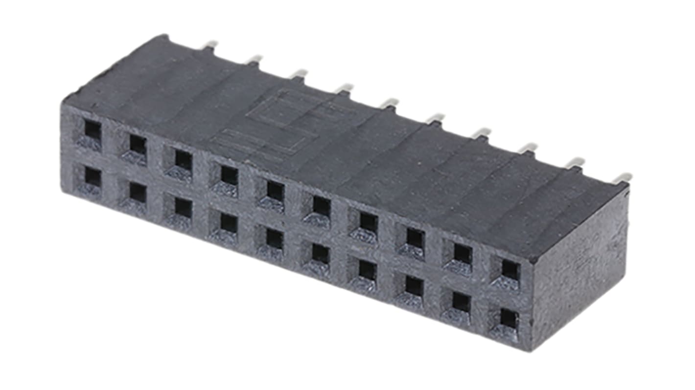 Gniazdo PCB 20 -pinowe 2 -rzędowe raster: 2.54mm typu płytka – płytka Kątowe Przewlekany